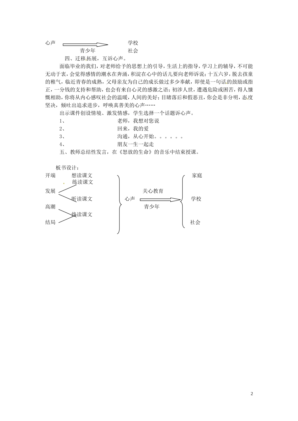 七年级语文上册-第四单元《心声》教案-语文版_第2页