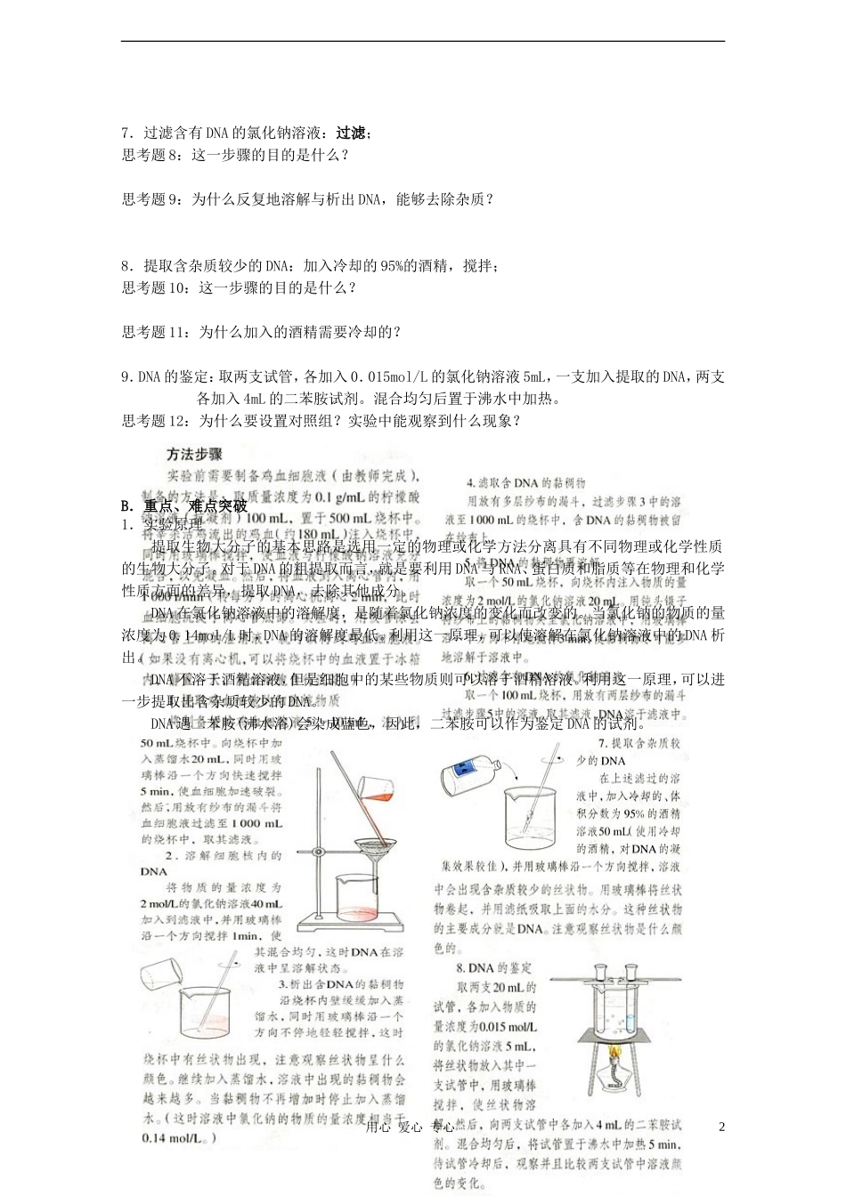 高中生物《DNA的粗提取与鉴定》学案3-新人教版必修1_第2页