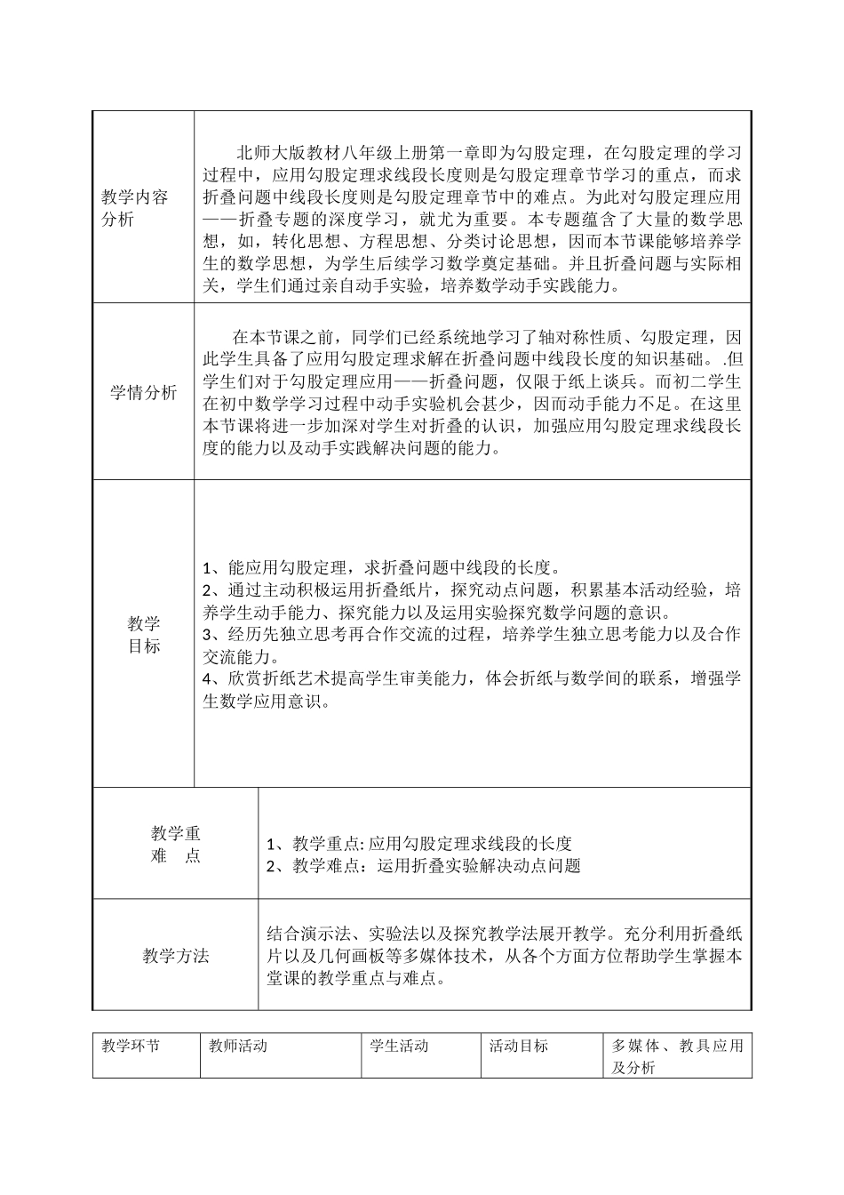 勾股定理应用折叠专题教学设计_第2页