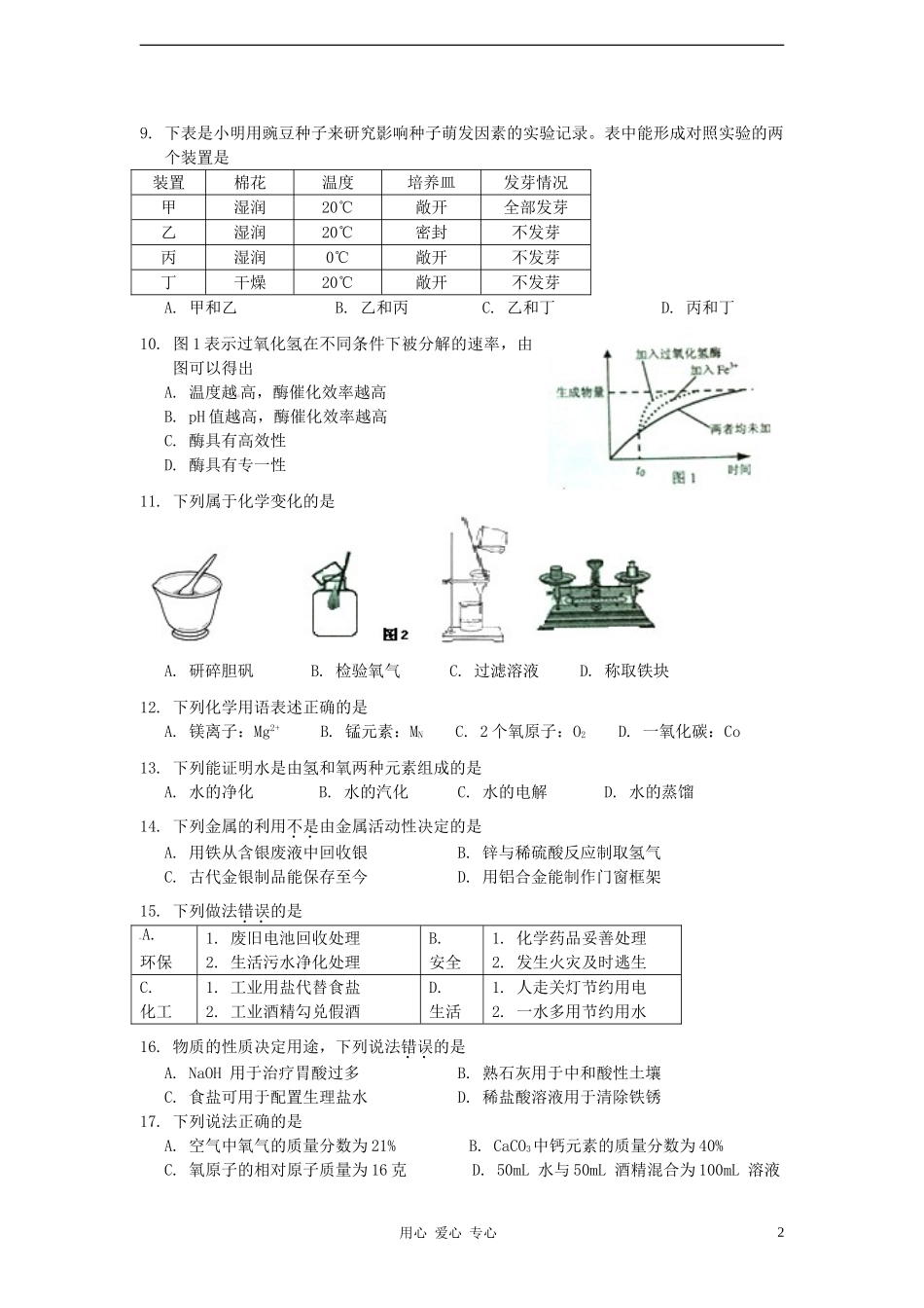 广东省深圳市2012年中考科学真题试题_第2页