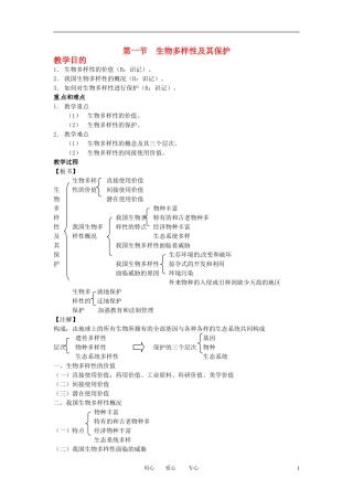 高中生物知识梳理复习-生物多样性及其保护