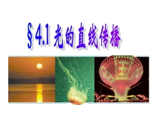 物理4.1光的直线传播