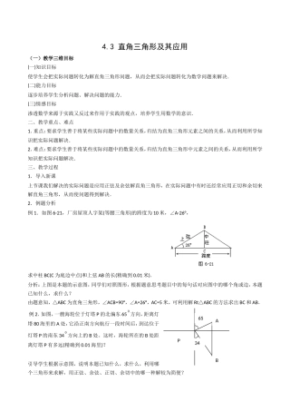 4.3直角三角形及其应用1教案