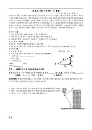 《解直角三角形应用举例(1)教案》