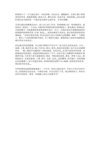 研修的日子一天天接近尾声