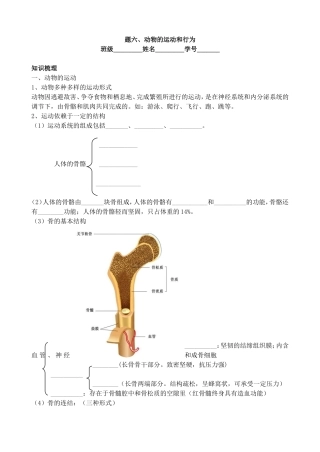 题六、动物的运动和行为