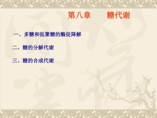 【环境化学】第八章-糖代谢