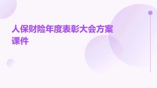 人保财险年度表彰大会方案课件