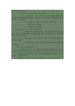 成长档案包含的内容