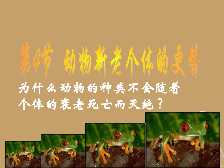 浙江省桐乡三中七年级科学下册《动物新老个体的更替》课件1-浙教版_第1页
