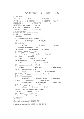 3B期中练习1