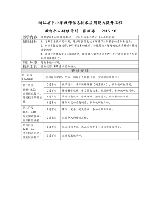 个人研修计划张丽婷
