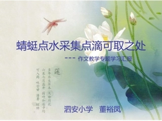 蜻蜓点水采集点滴可取之处