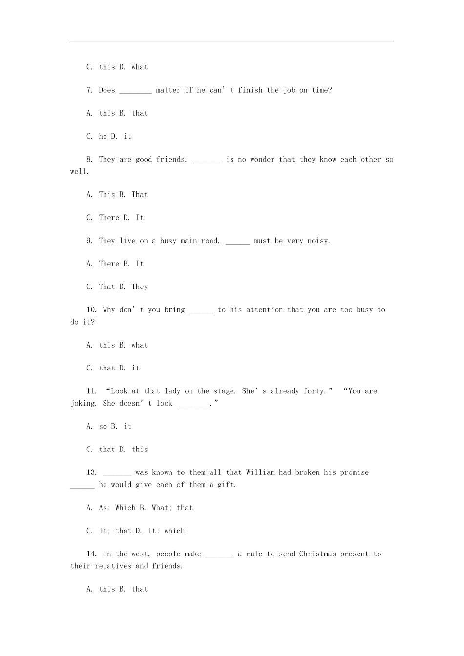 高考英语语法突破：it陷阱题专练(含答案解析)_第2页