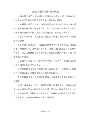 2024年计合部长安全职责(二) 