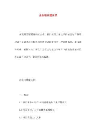 企业项目建议书 (2)