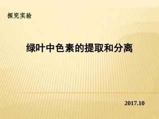 一细胞能量转换器——叶绿体