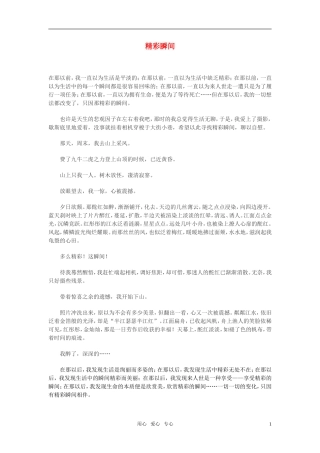 高中语文-精彩瞬间作文素材