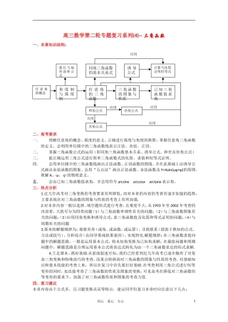 高三数学第二轮专题复习系列(4)三角函数-新人教版
