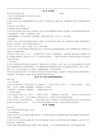 人教版八上历史提纲知识点总结归纳