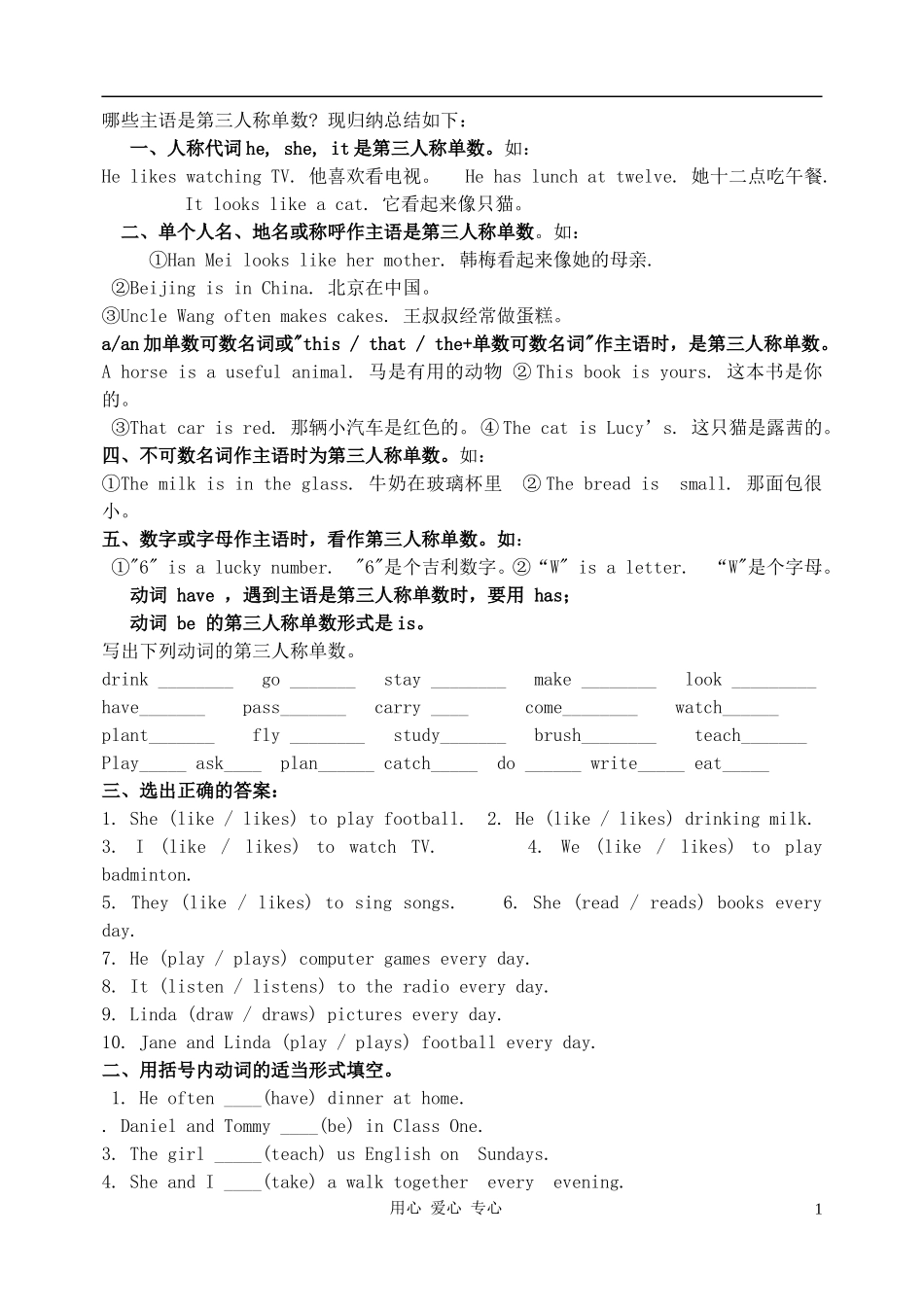七年级英语上册-句型转换专项训练-人教新目标版_第1页