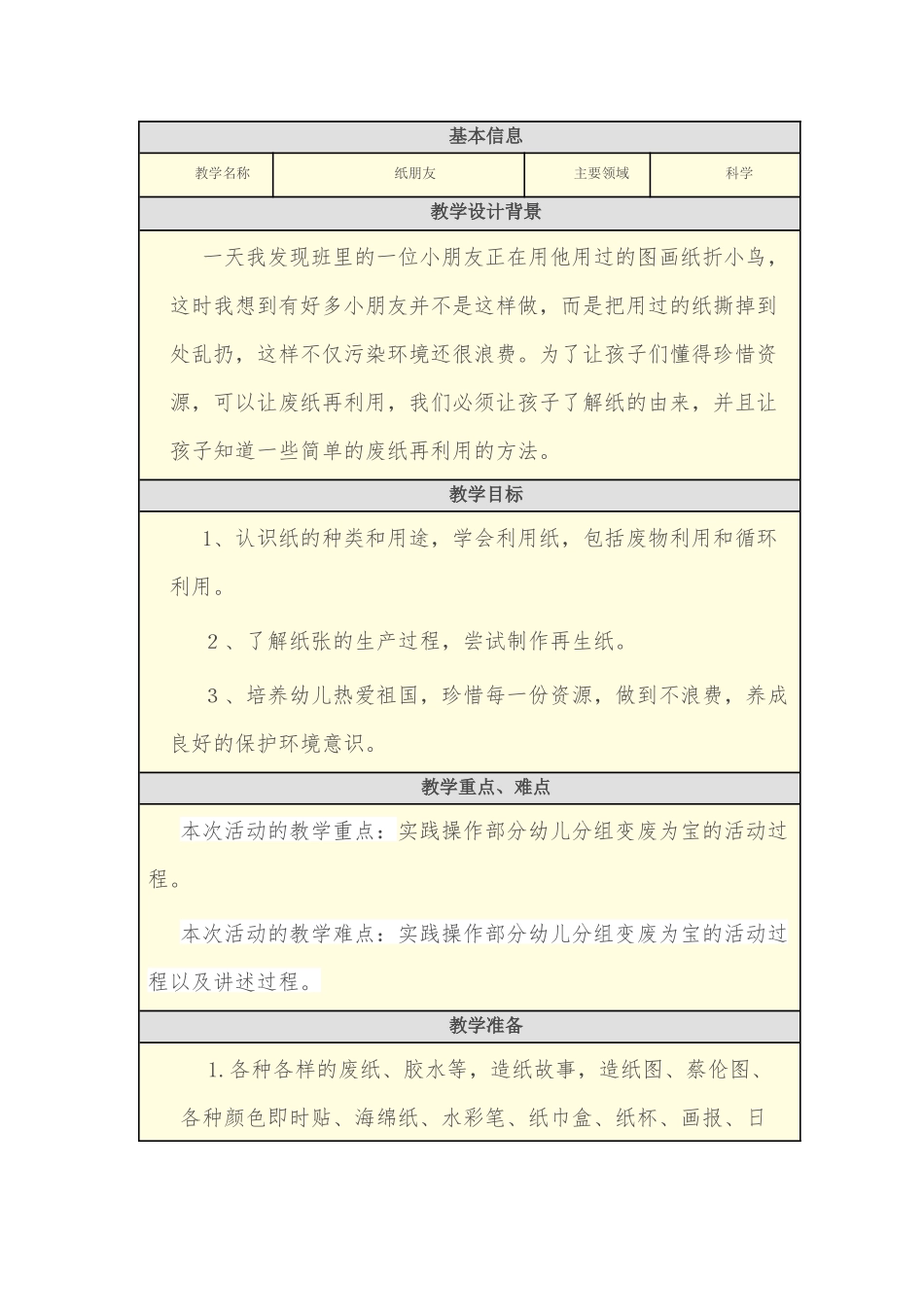 纸朋友-(教学设计)_第1页