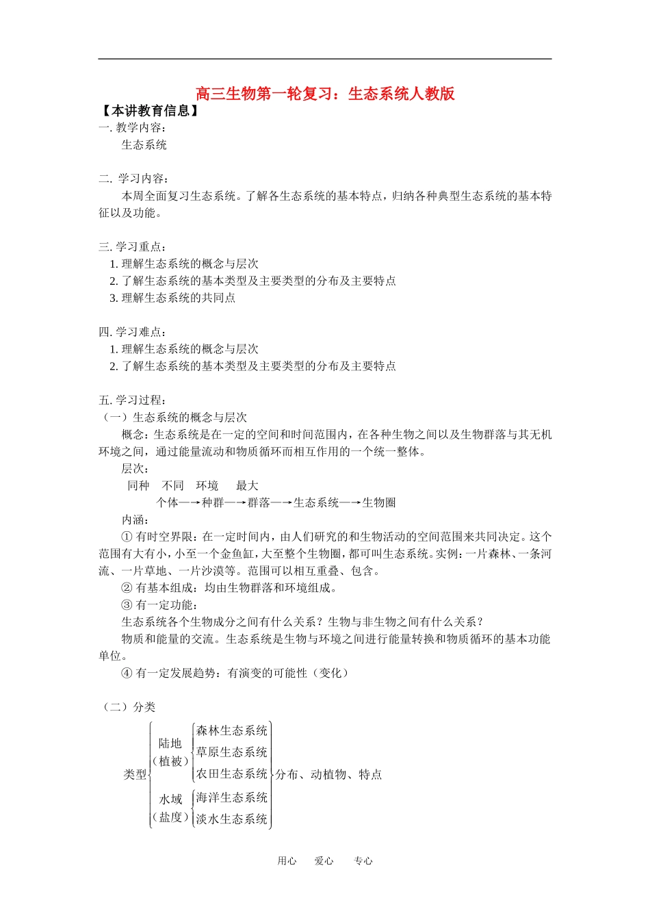 七年级生物第一轮复-习：生态系统人教版_第1页