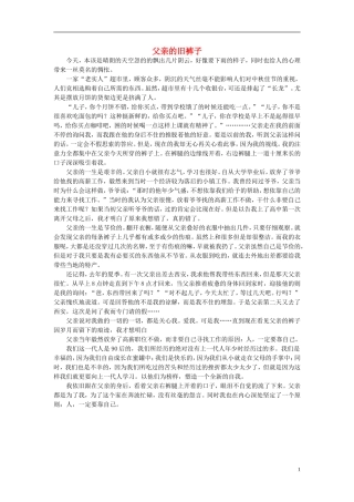 高一语文-父亲的旧裤子作文素材