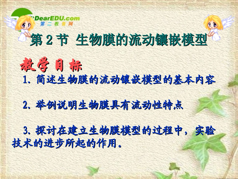 高中生物：-42-生物膜的流动镶嵌模型(课件)人教版必修1_第3页