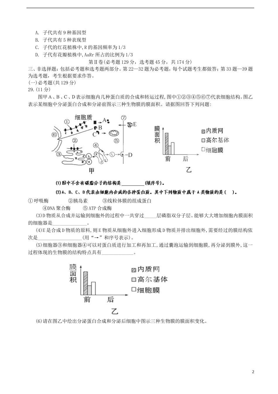 宁夏银川一中2014届高三生物上学期第二次月考试题新人教版_第2页
