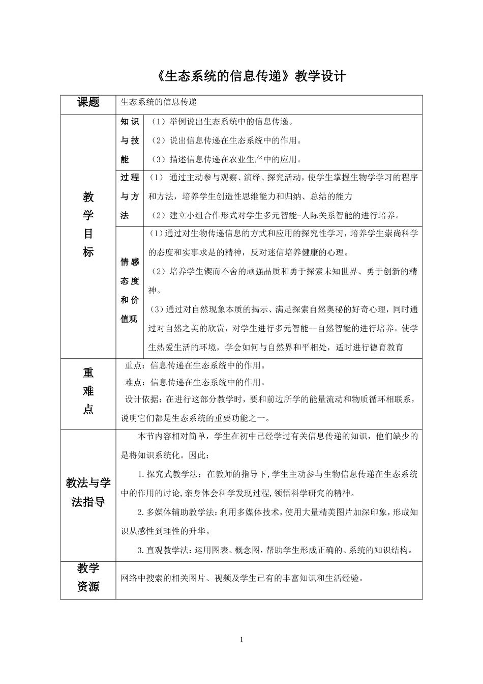 生态系统中的信息传递_第1页