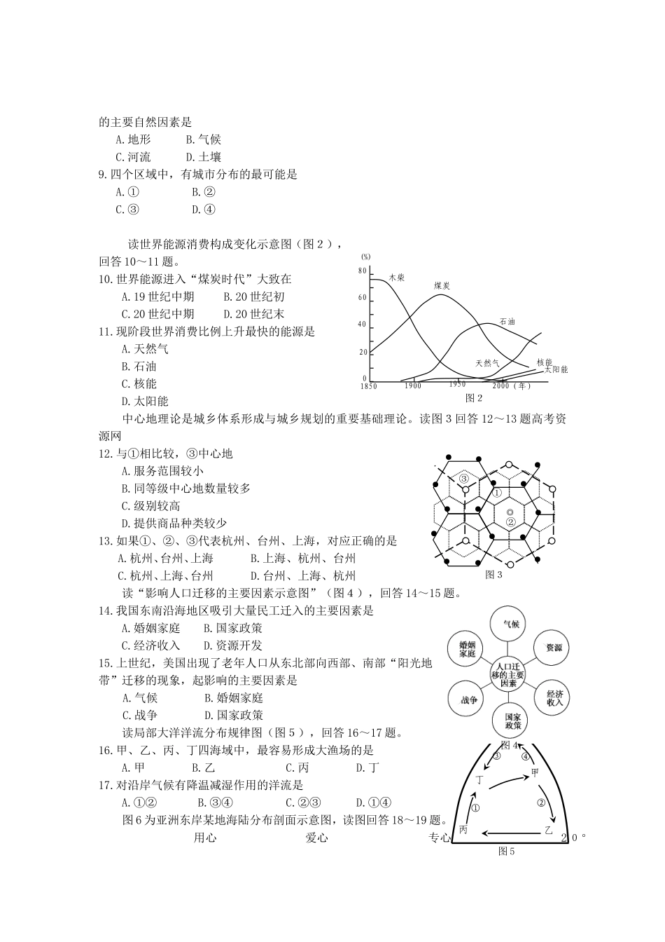 浙江省台州市11-12学年高一地理上学期期末试题_第2页