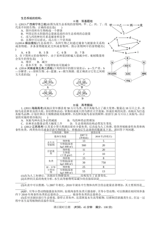 生态系统的结构(一轮复习课堂达标)