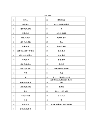 8年级上单词