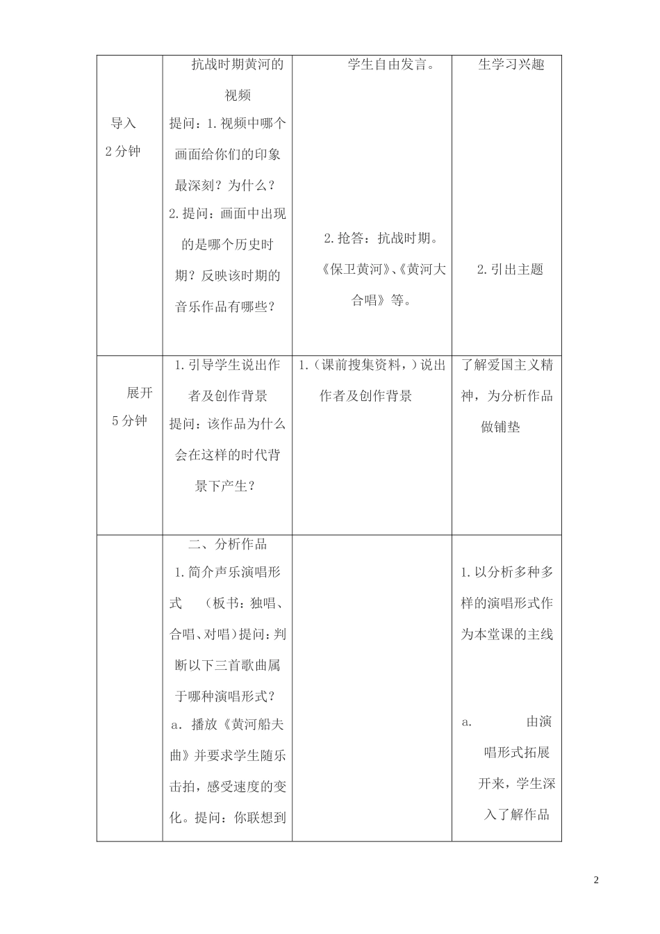 高一音乐-黄河大合唱教案_第2页