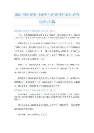 2024组织观看《安全生产责任在肩》心得体会18 