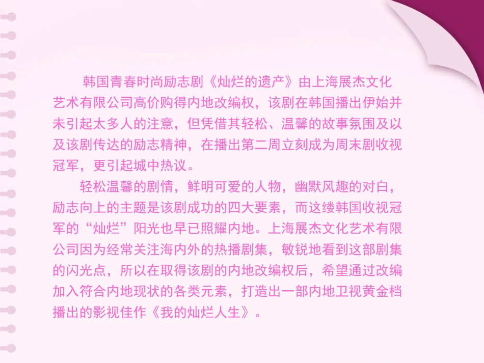 《我的灿烂人生》电视剧招商方案_第3页