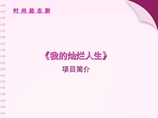 《我的灿烂人生》电视剧招商方案