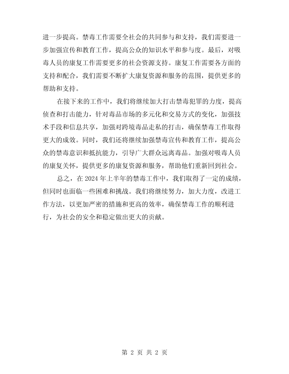 2024年禁毒工作半年总结_第2页