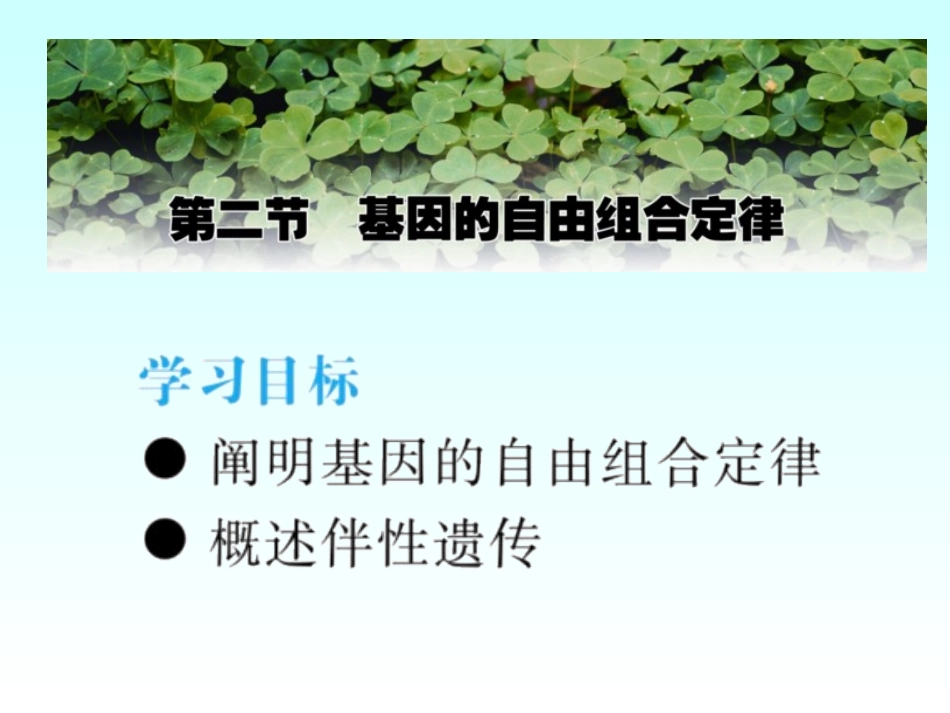 高一生物-3.2《基因的自由组合定律》江苏专用课件(苏教版必修2)_第1页