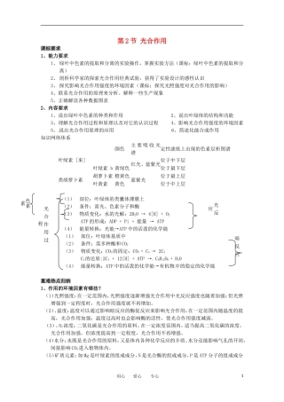 高中生物-4.2《光合作用》学案-沪科版第一册