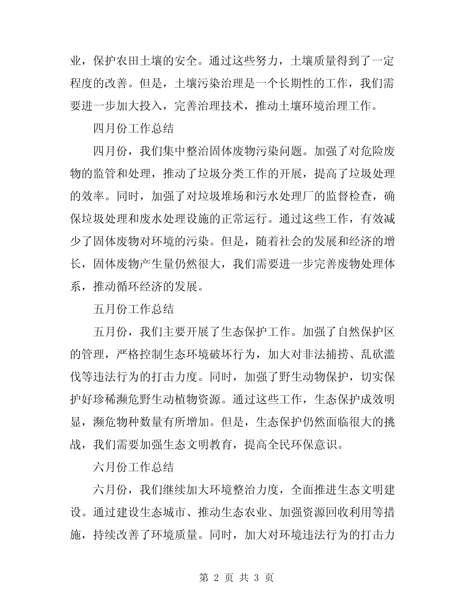 2024年环境整治工作情况月度工作总结 _第2页