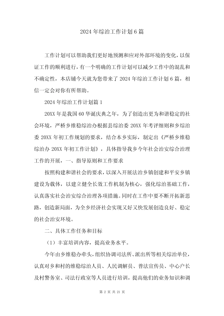 2024年综治工作计划6_第2页