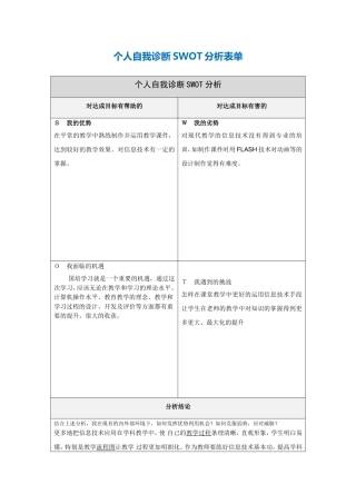 第一步骤所需文档：个人自我诊断SWOT分析表-(13)