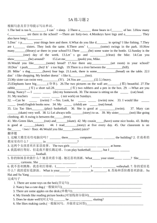 新5a练习题2首字母