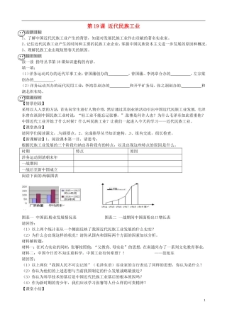 四川省成都市龙泉驿区2013年秋八年级历史上册-第19课-近代民族工业导学案(无答案)-川教版