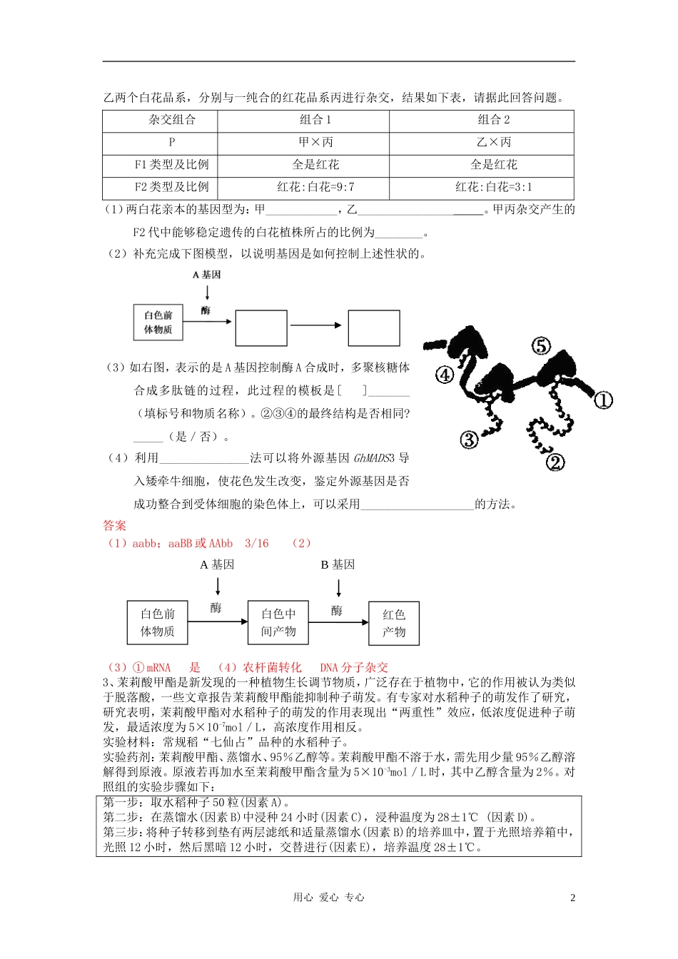 广东省连平中学2011年高三生物高考题例研究_第2页