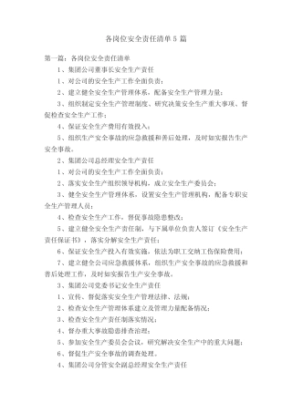 各岗位安全责任清单5 