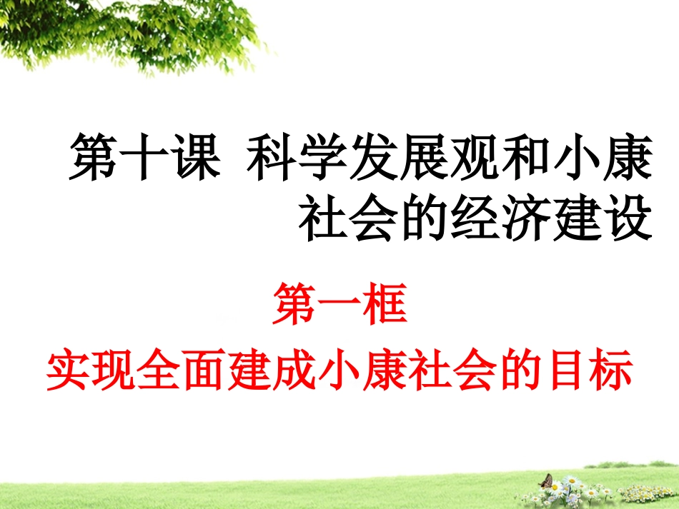 第十课-科学发展观和小康社会的经济建设_第1页