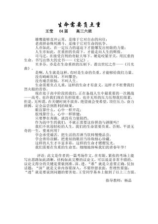 生命需要负点重